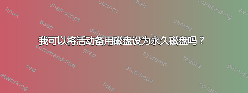 我可以将活动备用磁盘设为永久磁盘吗？