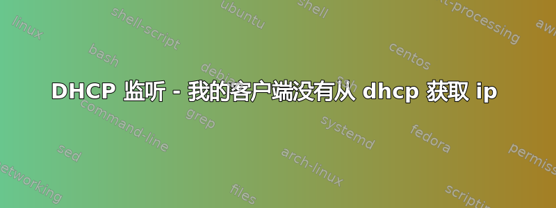 DHCP 监听 - 我的客户端没有从 dhcp 获取 ip