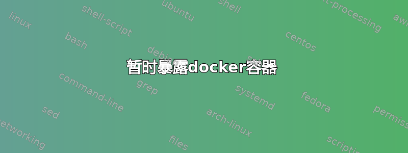 暂时暴露docker容器