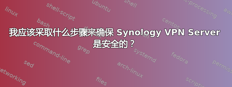 我应该采取什么步骤来确保 Synology VPN Server 是安全的？