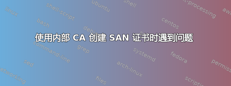 使用内部 CA 创建 SAN 证书时遇到问题