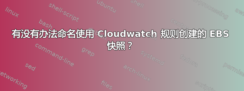 有没有办法命名使用 Cloudwatch 规则创建的 EBS 快照？