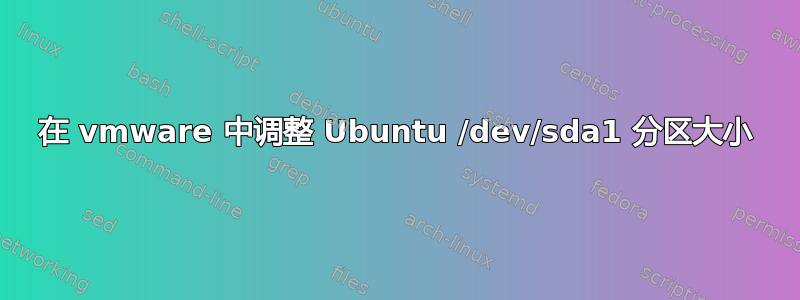 在 vmware 中调整 Ubuntu /dev/sda1 分区大小