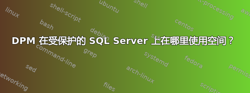 DPM 在受保护的 SQL Server 上在哪里使用空间？