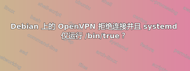 Debian 上的 OpenVPN 拒绝连接并且 systemd 仅运行 /bin/true？