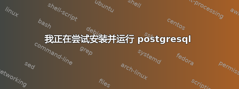 我正在尝试安装并运行 postgresql