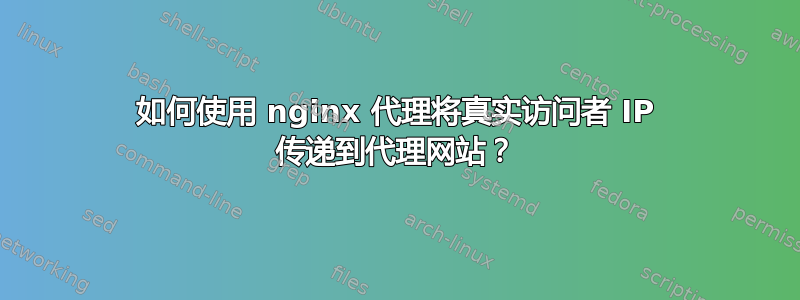 如何使用 nginx 代理将真实访问者 IP 传递到代理网站？