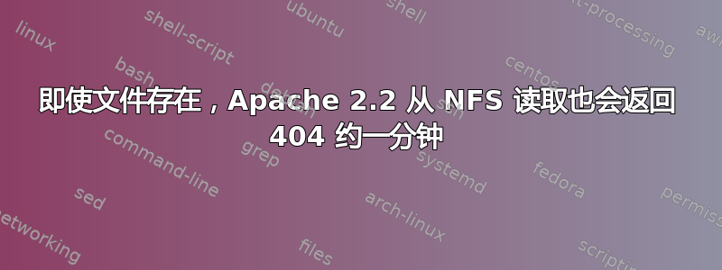 即使文件存在，Apache 2.2 从 NFS 读取也会返回 404 约一分钟