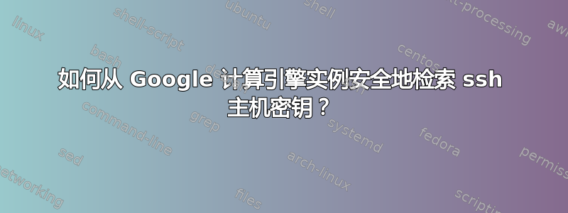 如何从 Google 计算引擎实例安全地检索 ssh 主机密钥？