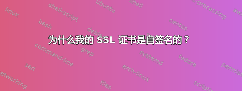 为什么我的 SSL 证书是自签名的？