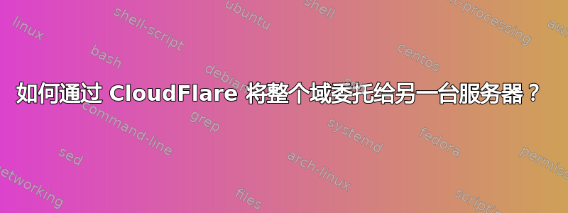 如何通过 CloudFlare 将整个域委托给另一台服务器？