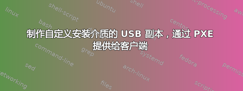 制作自定义安装介质的 USB 副本，通过 PXE 提供给客户端