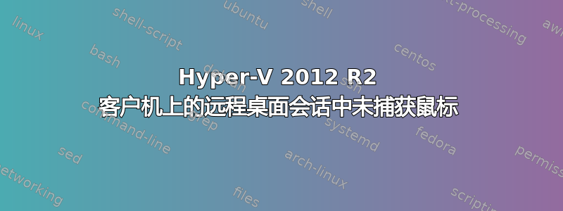 Hyper-V 2012 R2 客户机上的远程桌面会话中未捕获鼠标