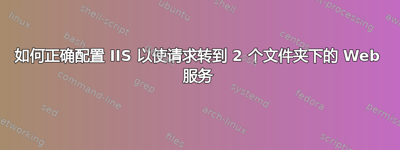 如何正确配置 IIS 以使请求转到 2 个文件夹下的 Web 服务