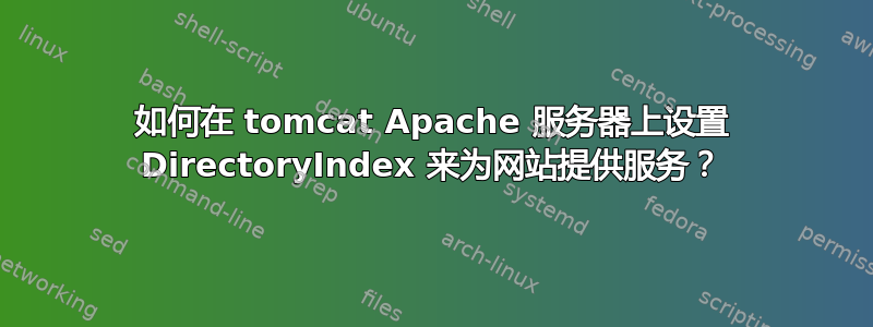 如何在 tomcat Apache 服务器上设置 DirectoryIndex 来为网站提供服务？