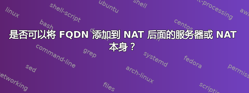 是否可以将 FQDN 添加到 NAT 后面的服务器或 NAT 本身？
