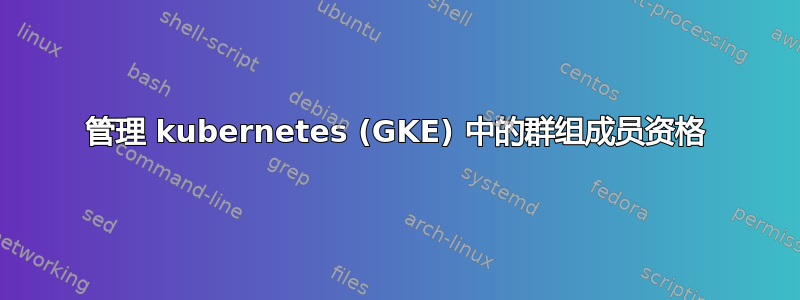 管理 kubernetes (GKE) 中的群组成员资格