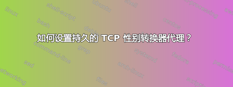 如何设置持久的 TCP 性别转换器代理？