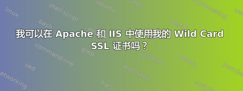 我可以在 Apache 和 IIS 中使用我的 Wild Card SSL 证书吗？