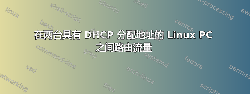 在两台具有 DHCP 分配地址的 Linux PC 之间路由流量