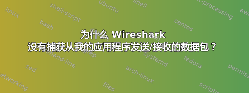 为什么 Wireshark 没有捕获从我的应用程序发送/接收的数据包？