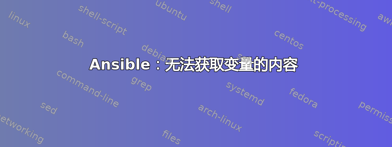 Ansible：无法获取变量的内容