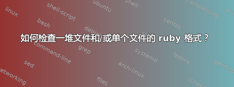 如何检查一堆文件和/或单个文件的 ruby​​ 格式？