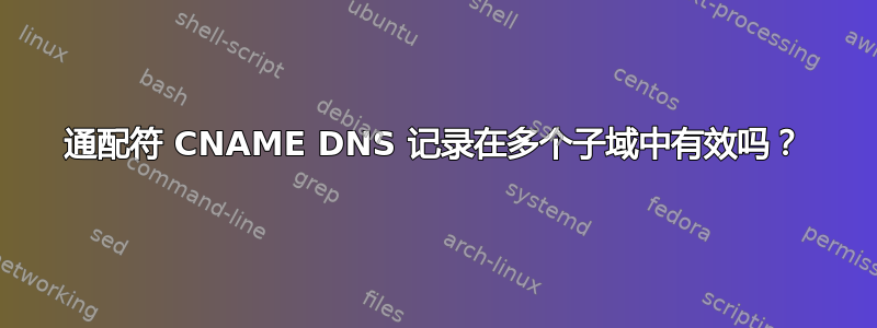 通配符 CNAME DNS 记录在多个子域中有效吗？