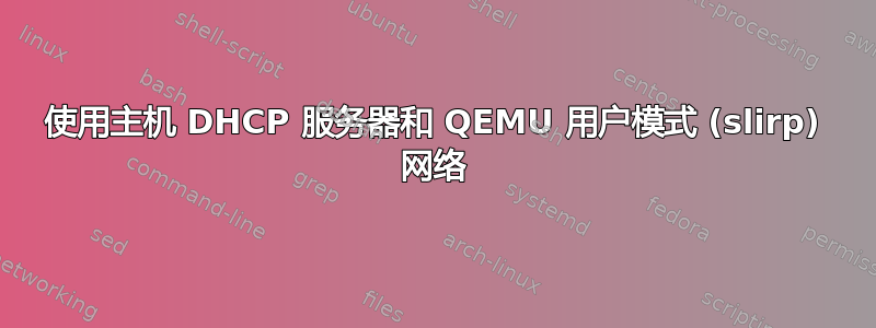 使用主机 DHCP 服务器和 QEMU 用户模式 ​​(slirp) 网络