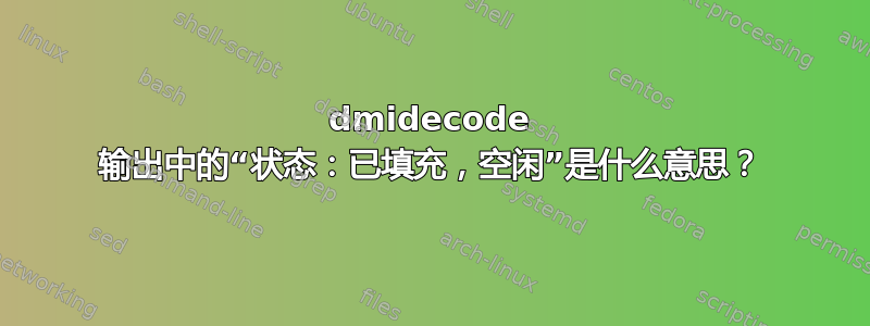 dmidecode 输出中的“状态：已填充，空闲”是什么意思？