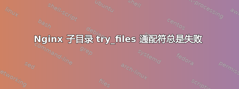 Nginx 子目录 try_files 通配符总是失败