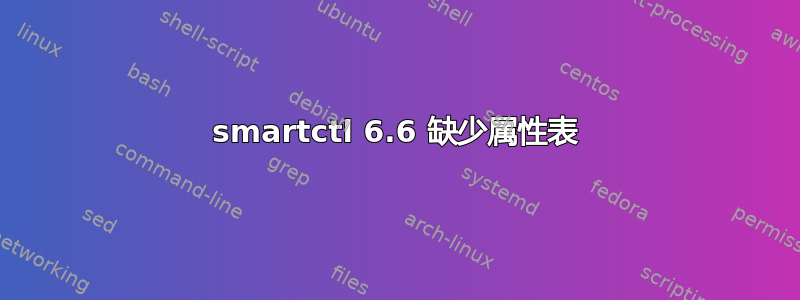 smartctl 6.6 缺少属性表