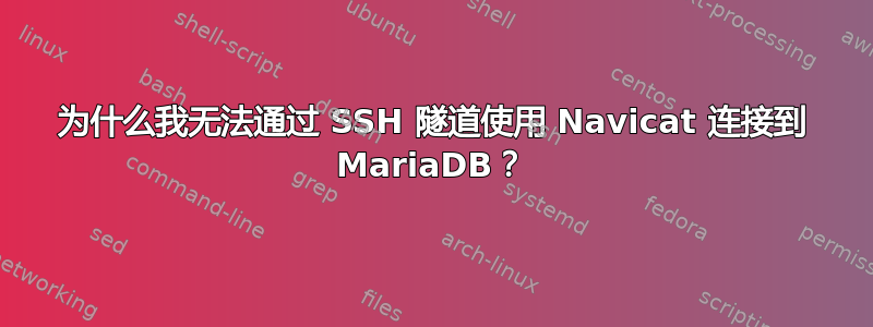 为什么我无法通过 SSH 隧道使用 Navicat 连接到 MariaDB？