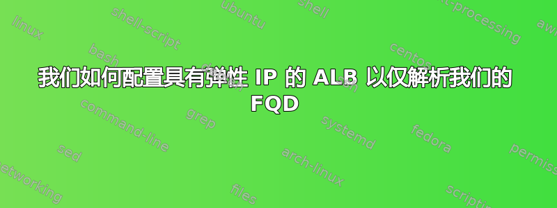 我们如何配置具有弹性 IP 的 ALB 以仅解析我们的 FQD