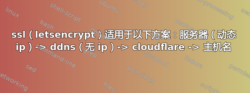 ssl（letsencrypt）适用于以下方案：服务器（动态 ip）-> ddns（无 ip）-> cloudflare -> 主机名