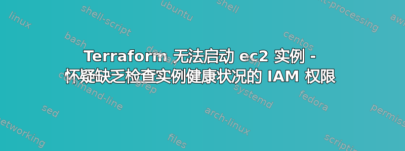 Terraform 无法启动 ec2 实例 - 怀疑缺乏检查实例健康状况的 IAM 权限