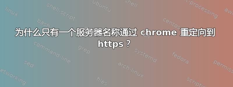 为什么只有一个服务器名称通过 chrome 重定向到 https？