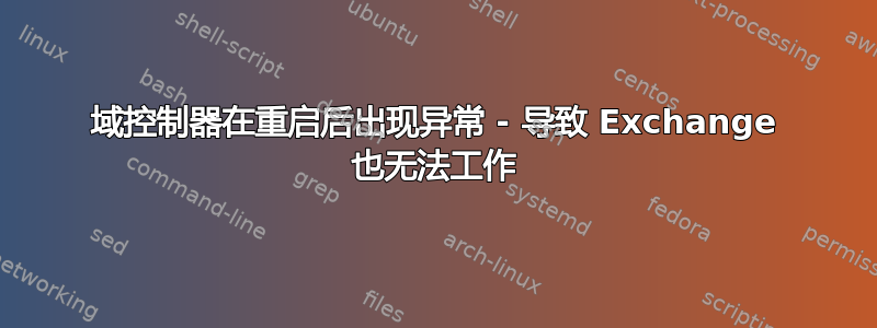 域控制器在重启后出现异常 - 导致 Exchange 也无法工作