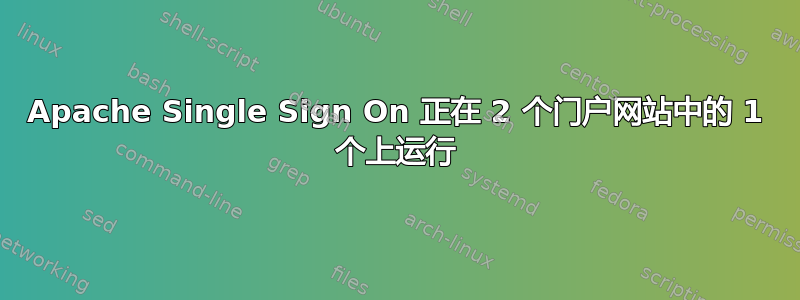 Apache Single Sign On 正在 2 个门户网站中的 1 个上运行