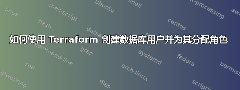 如何使用 Terraform 创建数据库用户并为其分配角色