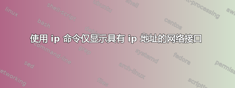 使用 ip 命令仅显示具有 ip 地址的网络接口