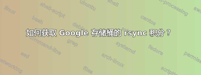 如何获取 Google 存储桶的 rsync 积分？