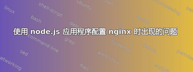 使用 node.js 应用程序配置 nginx 时出现的问题