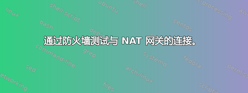 通过防火墙测试与 NAT 网关的连接。