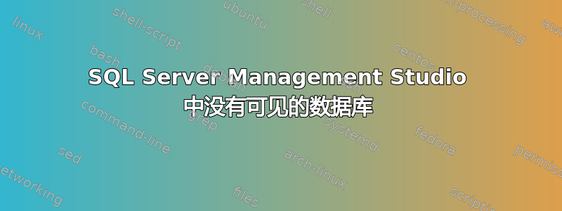 SQL Server Management Studio 中没有可见的数据库