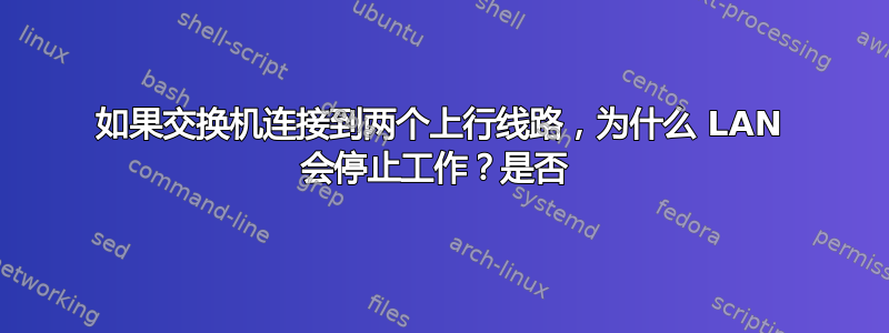 如果交换机连接到两个上行线路，为什么 LAN 会停止工作？是否 