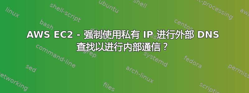 AWS EC2 - 强制使用私有 IP 进行外部 DNS 查找以进行内部通信？