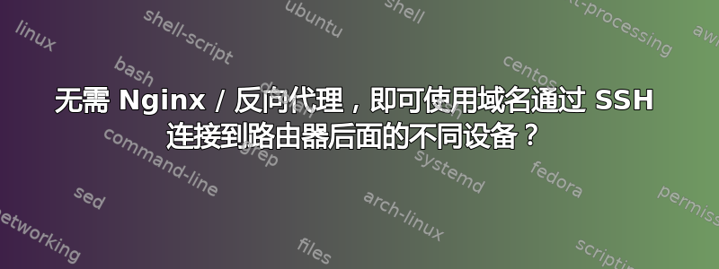 无需 Nginx / 反向代理，即可使用域名通过 SSH 连接到路由器后面的不同设备？