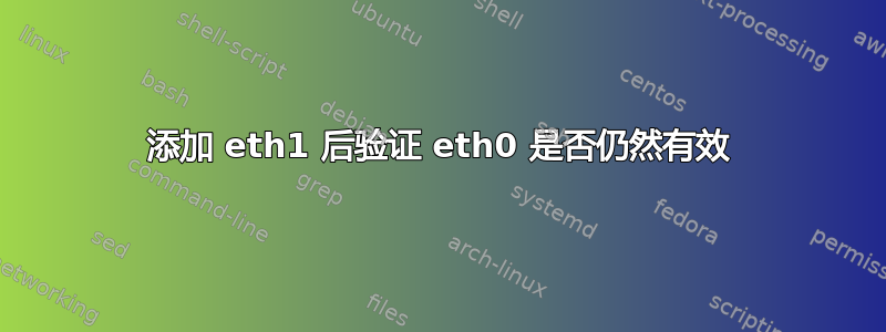 添加 eth1 后验证 eth0 是否仍然有效