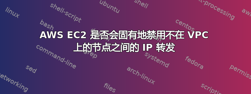 AWS EC2 是否会固有地禁用不在 VPC 上的节点之间的 IP 转发